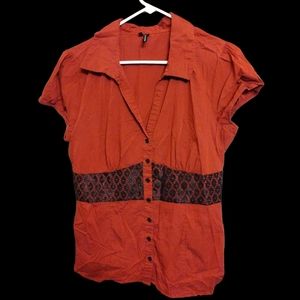 Maurice's XL red and black button up